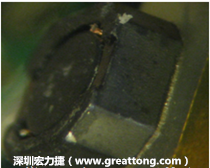 使用銀(Ag)鍍層的電源電感器(Power Inductors)，經(jīng)過推力測試后，零件端點(diǎn)上已經(jīng)看不到任何鍍層的痕跡了，所以其耐推力就比較小。