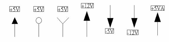 電源符號(hào)有下列幾種，可使用鍵盤 [Ctrl + Tab] 鍵切換：