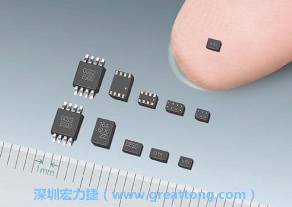 常規(guī)IC與WLP制作的封裝設(shè)計(jì)元件，尺寸有極大的差異，WLP僅需晶粒尺寸就有相同的電氣特性。